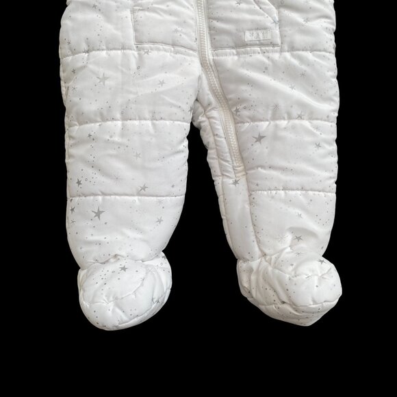 Oshkosh B'gosh Baby One-Piece Snowsuit White Silver Quilted Star Snow-12mos - Picture 6 of 12